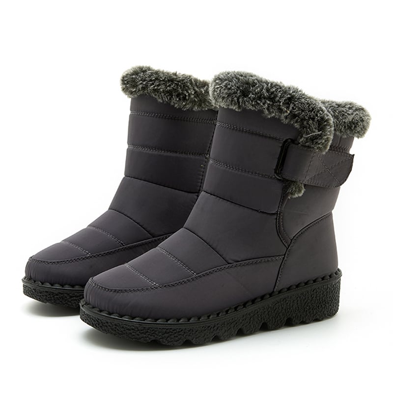 Bottes de neige imperméables en fausse fourrure - Gris