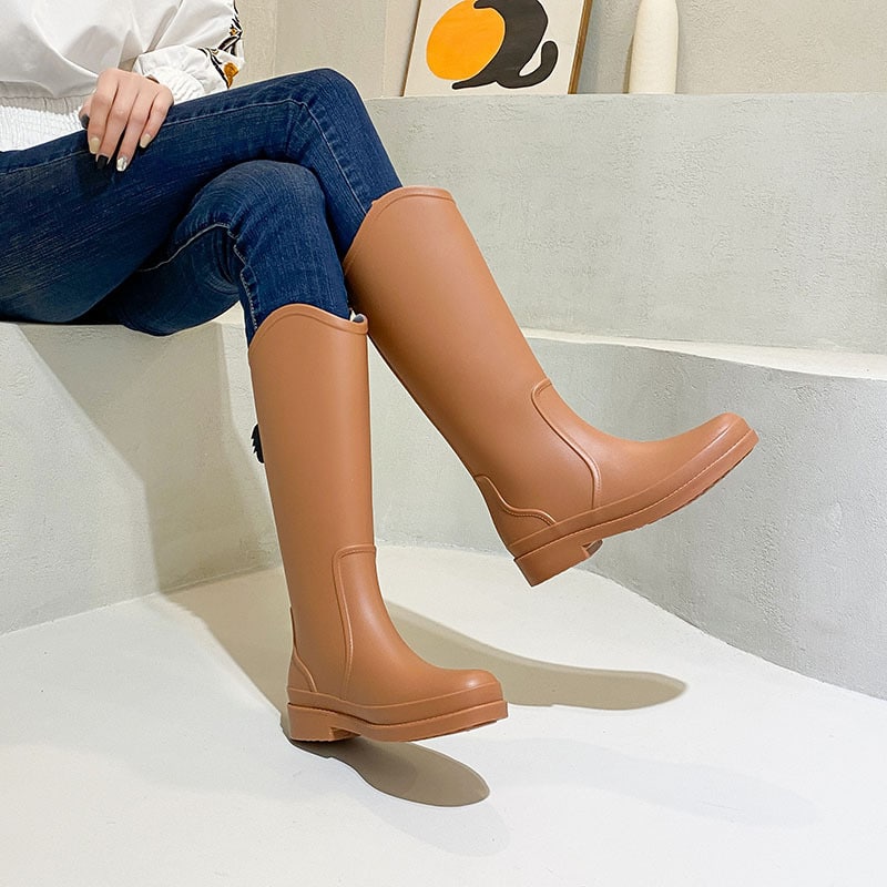 Bottes de pluie hautes en caoutchouc pour femmes
