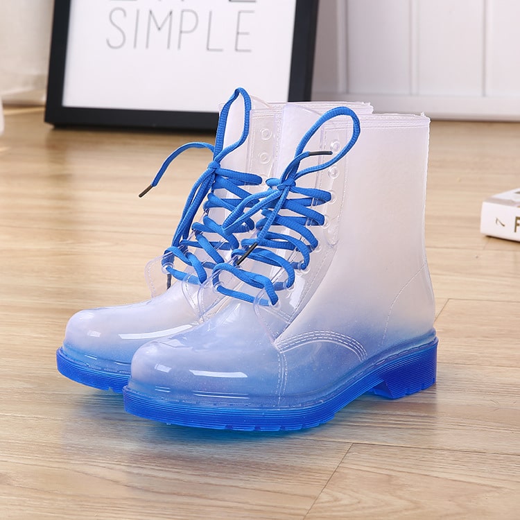 Botte de pluie mode femme à plateforme pour femmes - Bleu