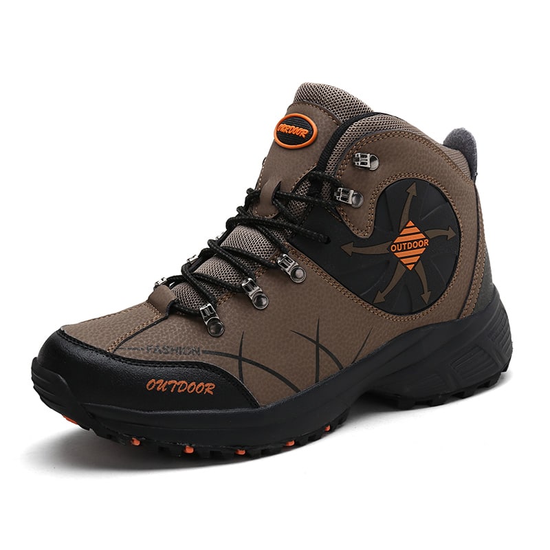 Bottes de marche randonnée montantes résistantes - Marron