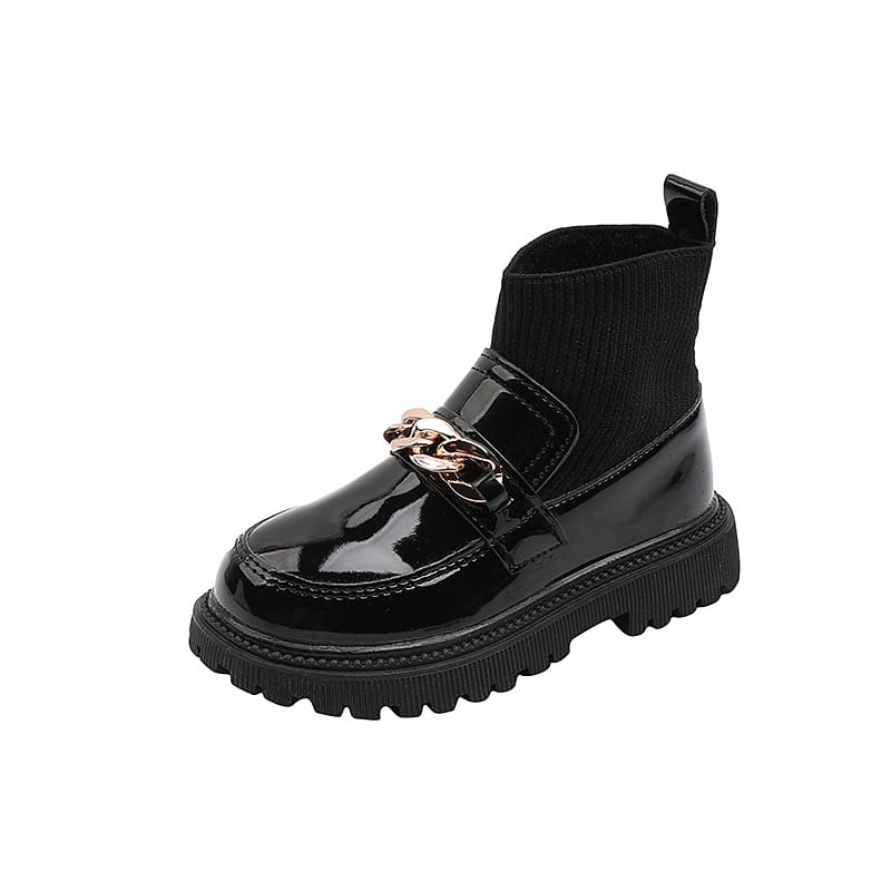 Bottes fille élégante en simili cuir