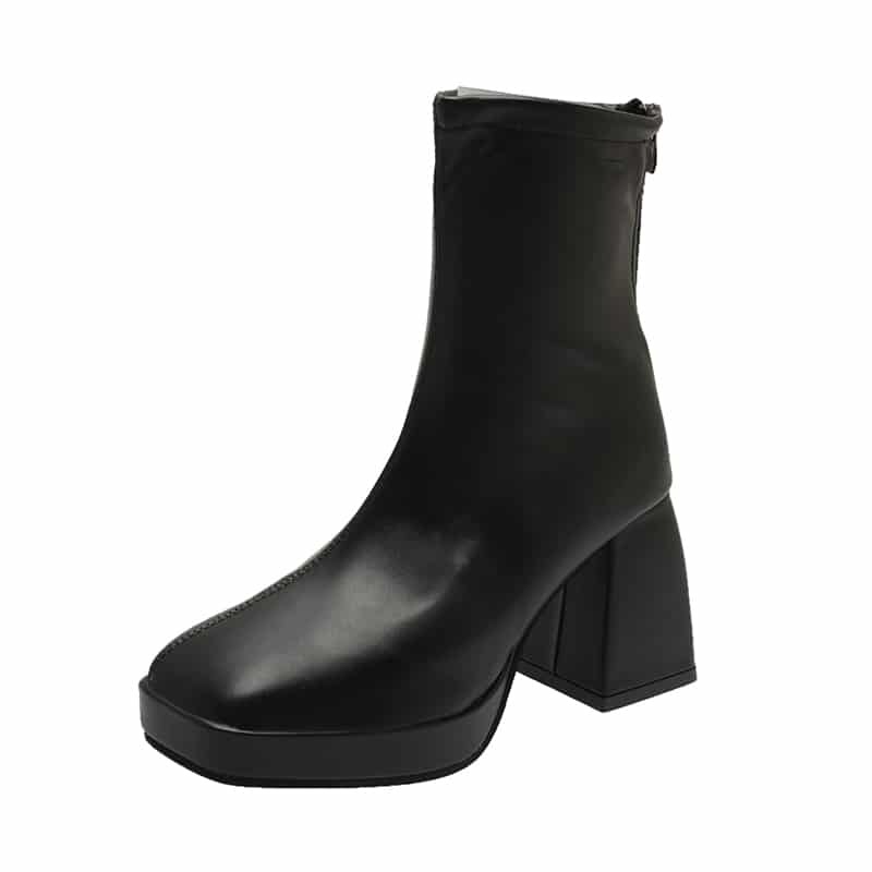 Bottes à talon femme élégantes avec talon carré