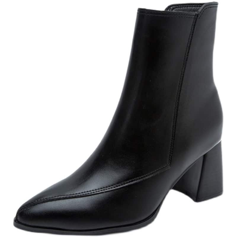 Bottes à talons femme pointues à fermeture éclair latérale