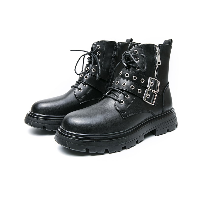 Bottes homme cuir à plateforme style gothique